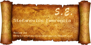 Stefanovics Emerencia névjegykártya